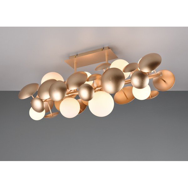 Balta/zelta krāsas griestu lampa ar stikla abažūru 76x22 cm Bubble – Trio Select-image-1