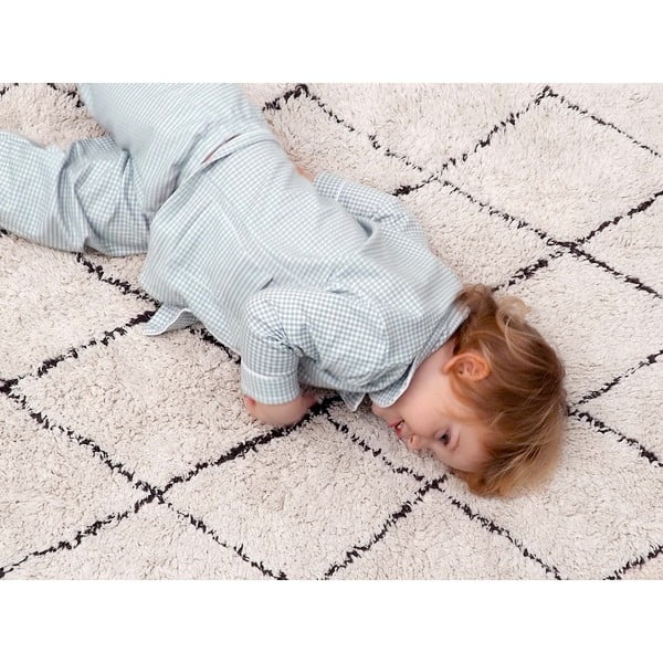 Krēmkrāsas mazgājams/ar rokām darināts kokvilnas paklājs 70x100 cm Mini Bereber – Lorena Canals-image-4