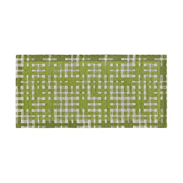 Zaļš mazgājams celiņa paklājs 55x190 cm Dama Verde – Floorita
