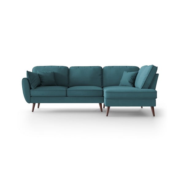 Tirkīzzils stūra dīvāns My Pop Design Auteuil, labais stūris