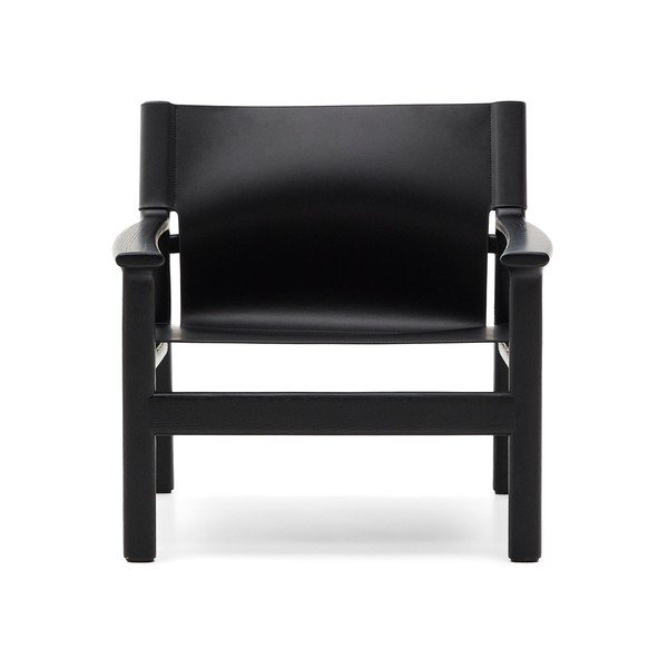 Melns ādas atpūtas krēsls Jan – Kave Home-image-2