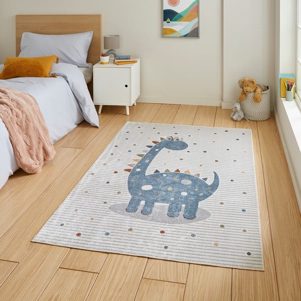 Zils/gaiši pelēks bērnu paklājs 120x170 cm Vida Kids Dinosaur – Think Rugs-image-1