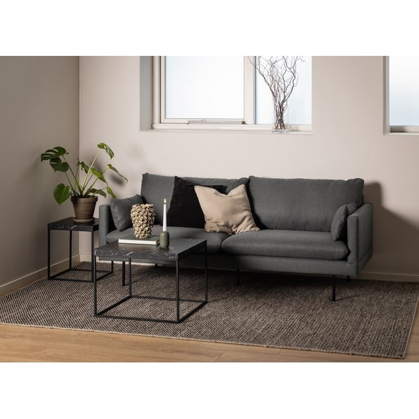 Melns žurnālgaldiņš ar marmora imitācijas galda virsmu 60x60 cm Barossa – Actona-image-1