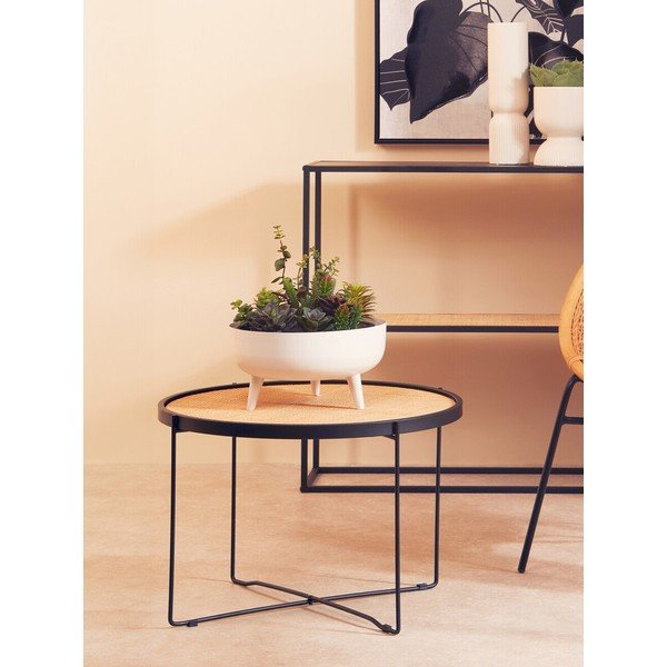 Dabīga toņa rotangpalmas apaļš žurnālgaldiņš ø 60 cm Depok – Premier Housewares-image-2