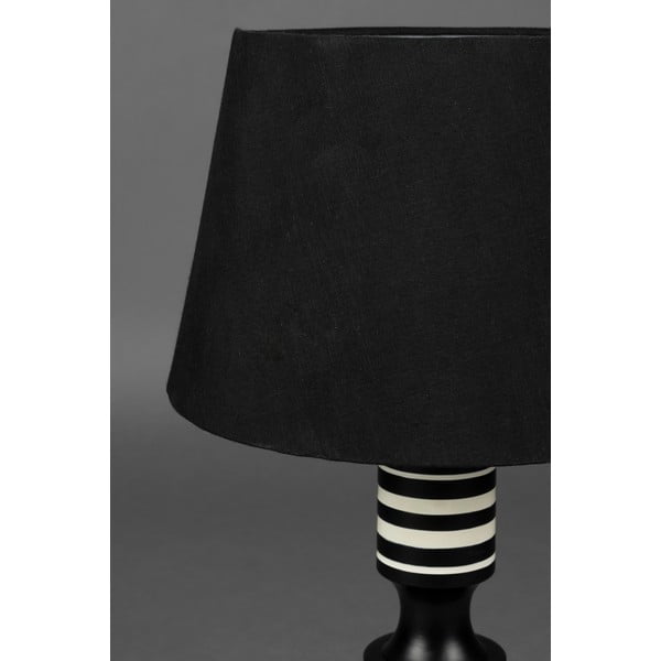 Melna galda lampa ar auduma abažūru (augstums 60 cm) Virgil – Dutchbone-image-3