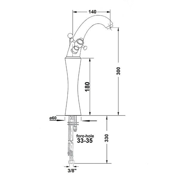 Spīdīgas sudraba krāsas/zelta krāsas stāvošs jaucējkrāns izlietnei Antea – Sapho-image-2