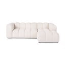 Krēmkrāsas samta stūra dīvāns (ar labo stūri/ar zvilni) Cube – Bonami Selection