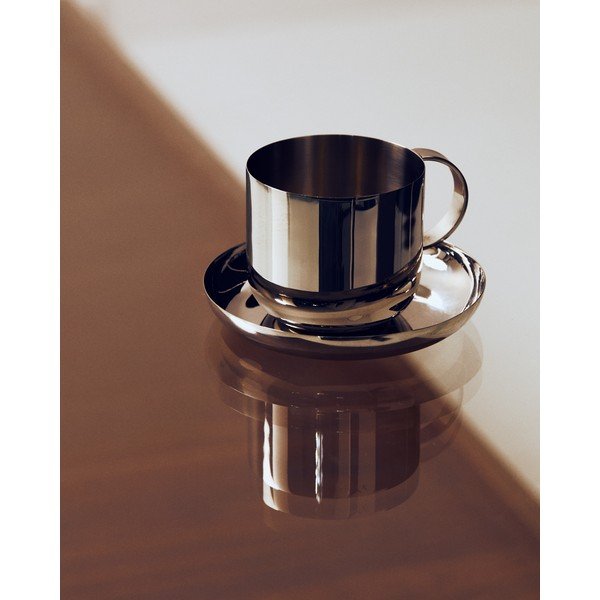 Sudraba krāsas nerūsējošā tērauda tasītes (2 gab.) Nirela – Kave Home-image-1