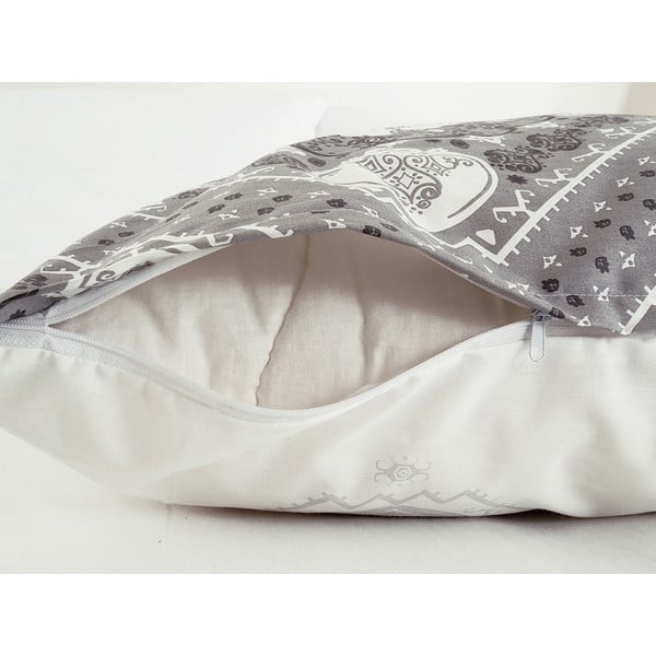 Balta/pelēka vienvietīga gultas veļa no krepa auduma 140x200 cm Top Class – B.E.S.-image-1