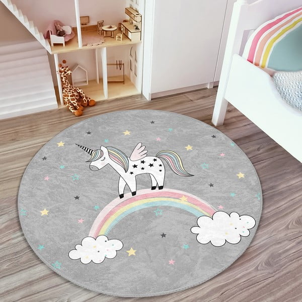 Pelēks bērnu paklājs ø 80 cm Comfort – Mila Home-image-2