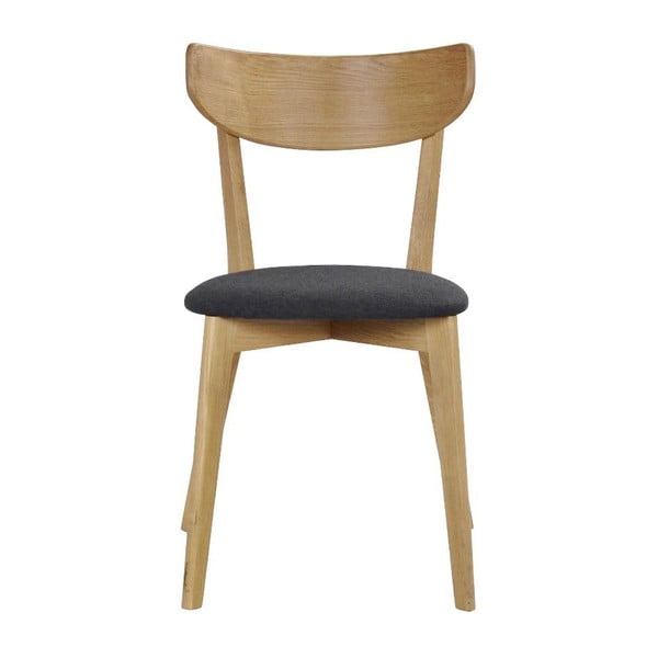 Brūns ozolkoka ēdamistabas krēsls ar tumši pelēku sēdekli Rowico Ami-image-1