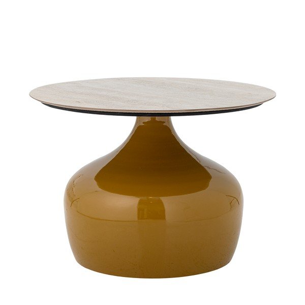 Dzeltens apaļš žurnālgaldiņš ar keramikas virsmu ø 60 cm Lecco – Bloomingville