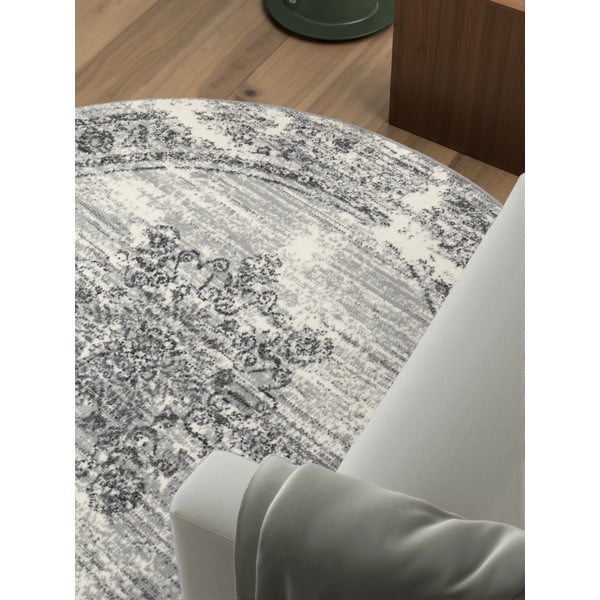 Pelēks/krēmkrāsas apaļš paklājs ø 120 cm Gloria Lydia – Hanse Home-image-1