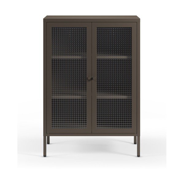 Pelēka metāla vitrīna 70x100x40 cm Layna – Marckeric