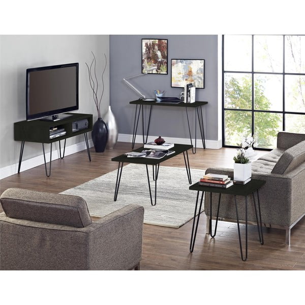 Tumši pelēks TV galdiņš ar ozolkoka imitāciju 107x63 cm Owen – Støraa-image-1