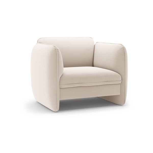 Krēmkrāsas samta atpūtas krēsls Georgia – Micadoni 