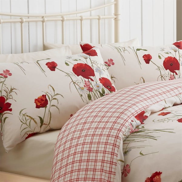 Gultasveļa ar 2 spilvendrānām Catherine Lansfield Wild Poppies, 200 x 200 cm-image-1