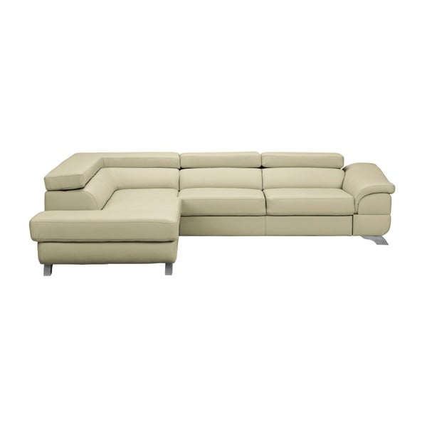 Smilškrāsas ādas dīvāns gulta Windsor & Co Sofas Gamma, kreisais stūris