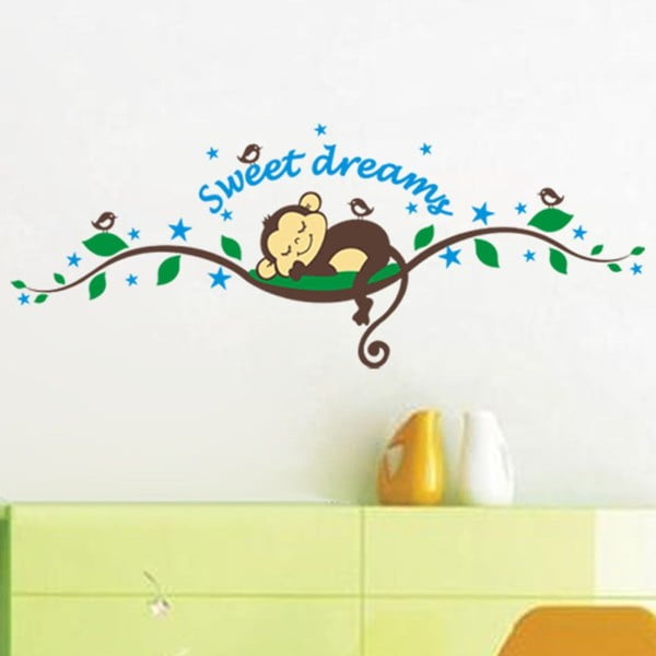 Ambiance Monkeys Sweet Dreams sienas uzlīmju komplekts