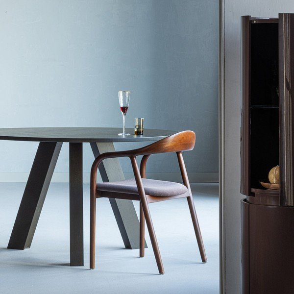 Ozola masīvkoka apaļš ēdamgalds ø 129 cm Rhonda – WOOOD-image-1