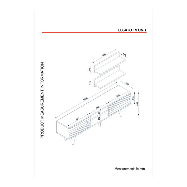 TV kumodes un 2 plauktu komplekts Legato-image-3
