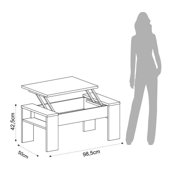 Pelēks un balts kafijas galdiņš ar uzglabāšanas vietu Tomasucci James-image-2