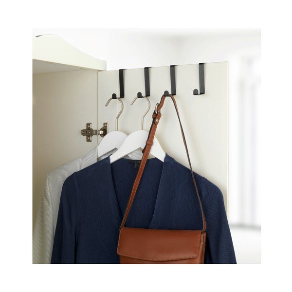 4 melnu matētu durvju āķu komplekts Wenko-image-1