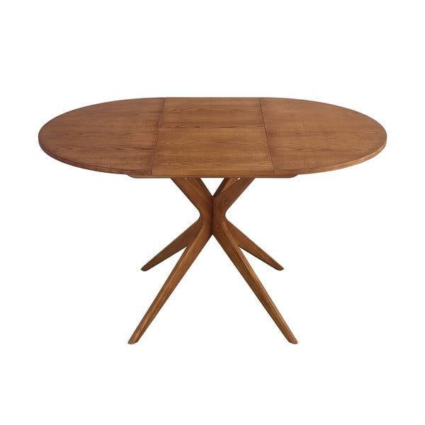 Apaļš izvelkams ēdamgalds ar papildu galda virsmu ar ozolkoka imitāciju ø 90 cm Jubi – Ragaba-image-3