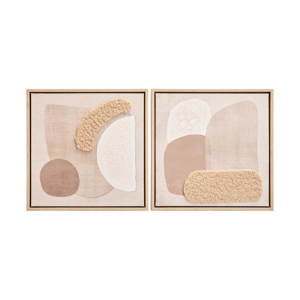 3D gleznas (2 gab.) ar rāmi/uz audekla 40x40 cm Astratto – Premier Housewares