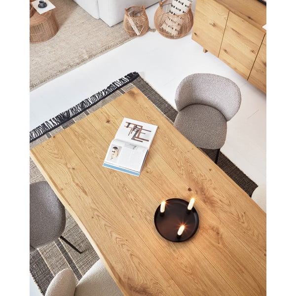 Dabīga toņa ēdamgalds ar ozolkoka imitācijas galda virsmu 90x160 cm Lotty – Kave Home-image-2