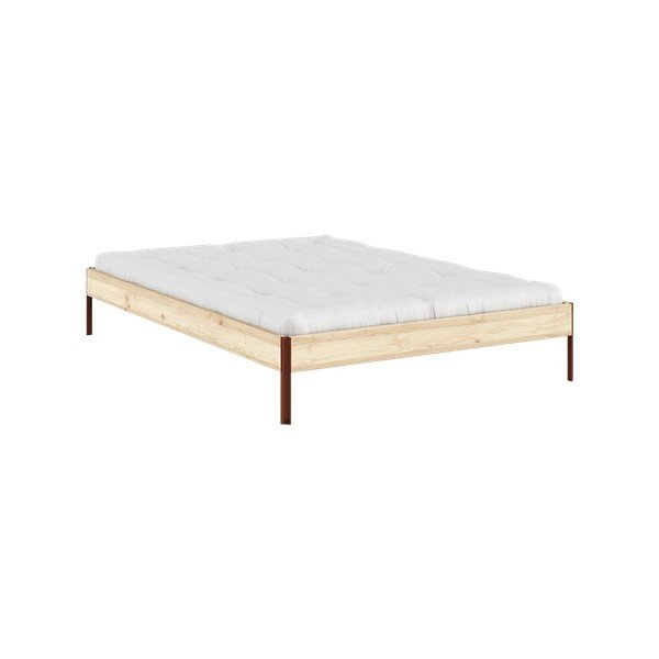 Dabīga toņa priedes masīvkoka divvietīga gulta bez galvgaļa un ar redelēm 160x200 cm Core – Karup Design-image-3