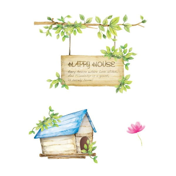 Sienas uzlīmju komplekts Ambiance Happy House, 42x30 cm-image-2