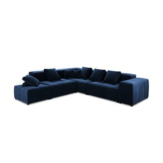 Zils samta stūra dīvāns (maināms stūris) Rome Velvet – Cosmopolitan Design 