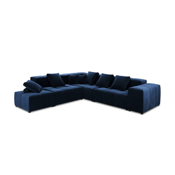 Zils samta stūra dīvāns (maināms stūris) Rome Velvet – Cosmopolitan Design 