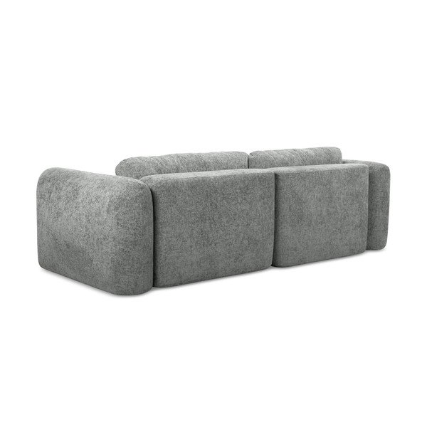 Pelēks salokāms stūra dīvāns no šenila auduma ar uzglabāšanas vietu (ar labo stūri/ar zvilni) Mele – Makamii-image-3