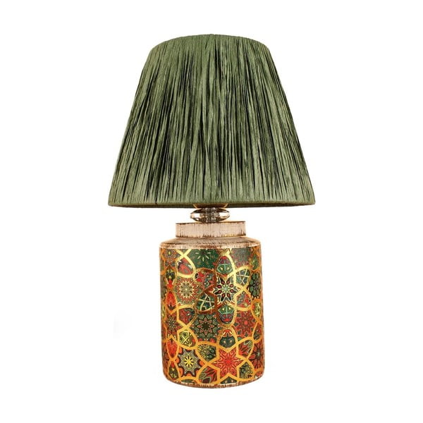 Zaļa galda lampa ar papīra auklas abažūru (augstums 38 cm) Alev – Opviq lights