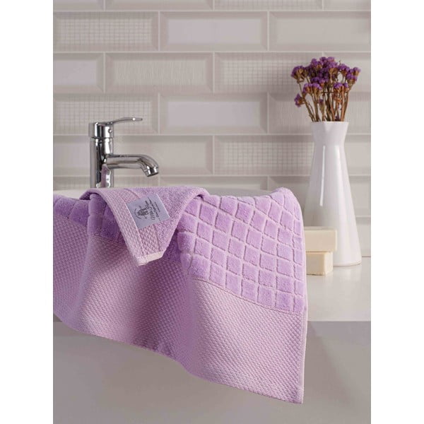 Violetu frotē kokvilnas dvieļu komplekts (2 gab.) Square – Mila Home-image-2