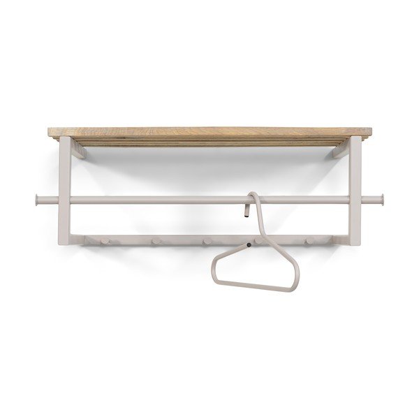 Dabīga toņa/pelēkbrūns metāla sienas pakaramais ar plauktu 76 cm Marco – Spinder Design-image-3