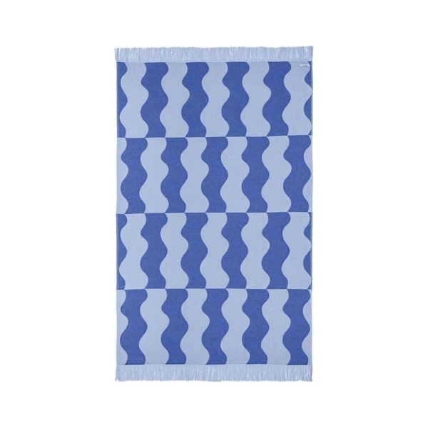 Zils kokvilnas pludmales dvielis 100x160 cm Nugo – noo.ma