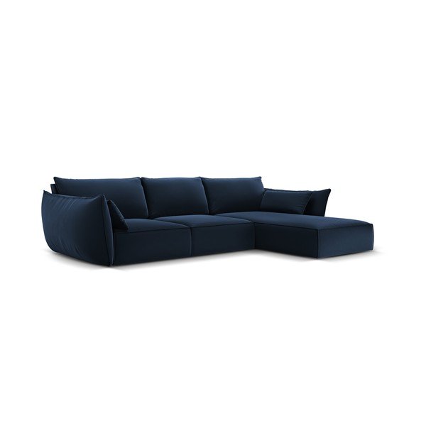 Tumši zils samta stūra dīvāns (ar labo stūri/ar zvilni) Vanda – Mazzini Sofas-image-2