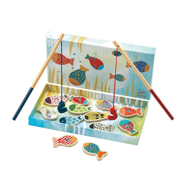 Bērnu koka spēle ar magnētiskajām zivīm Djeco