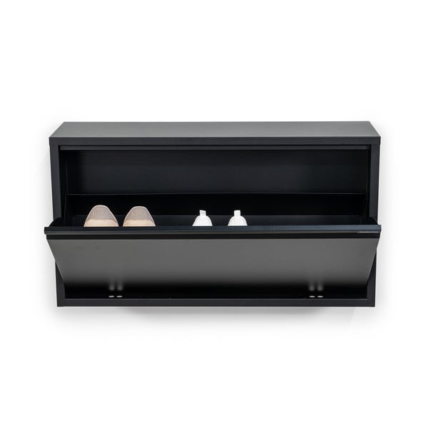 Melns metāla atverams/piekarināms apavu plaukts 75x41x22 cm Billy – Spinder Design-image-3