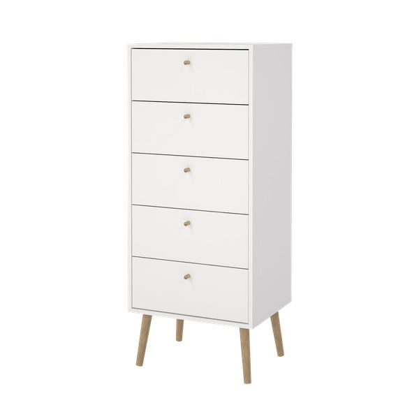 Balta augsta kumode 50x120 cm Bodo – Tvilum-image-4