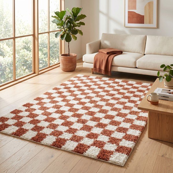 Krēmkrāsas/terakotas oranžs paklājs 120x170 cm Grida – ESTE-image-2