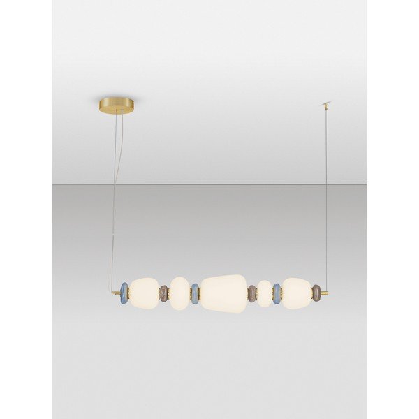 Balta/zelta krāsas metāla LED piekaramā lampa ar regulējamu spilgtumu ar porcelāna abažūru/ar stikla abažūru Palo – Nova Luce-image-4
