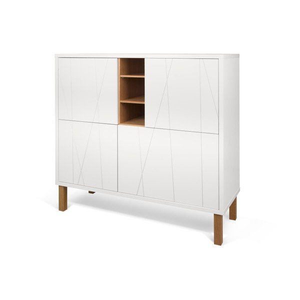 Balta augsta kumode TemaHome Niša Modelis-image-4