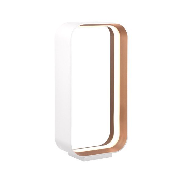 Balta LED galda lampa ar balss vadību/ar mobilās lietotnes vadību un metāla abažūru (augstums 41 cm) Cizione – CINQUE-image-1