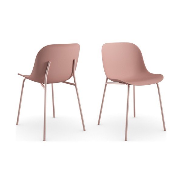 2 rozā ēdamistabas krēslu komplekts Støraa Ocean-image-2