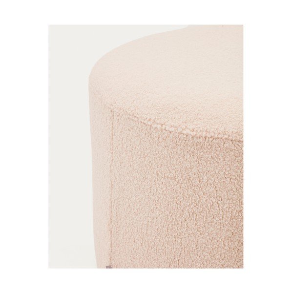 Gaiši rozā pufs no buklē auduma Kaeli – Kave Home-image-2