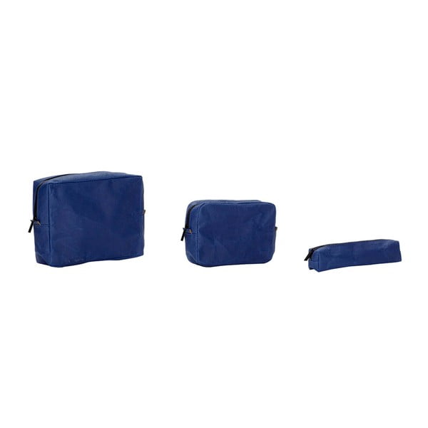 3 zilu kosmētikas maisiņu komplekts Hübsch Haagan